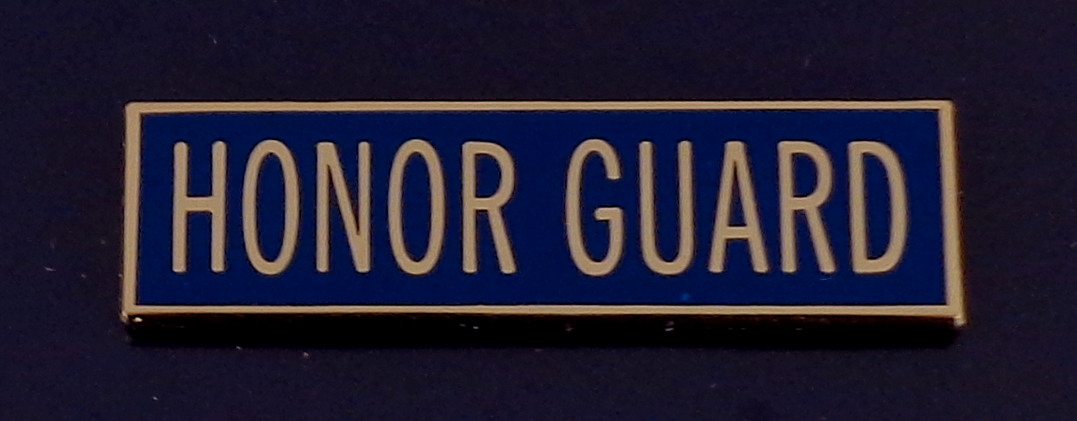 HONOR GUARD 3/8" Award/Commendation Bar/Uniform Pin Gold/Blue USA MADE!
